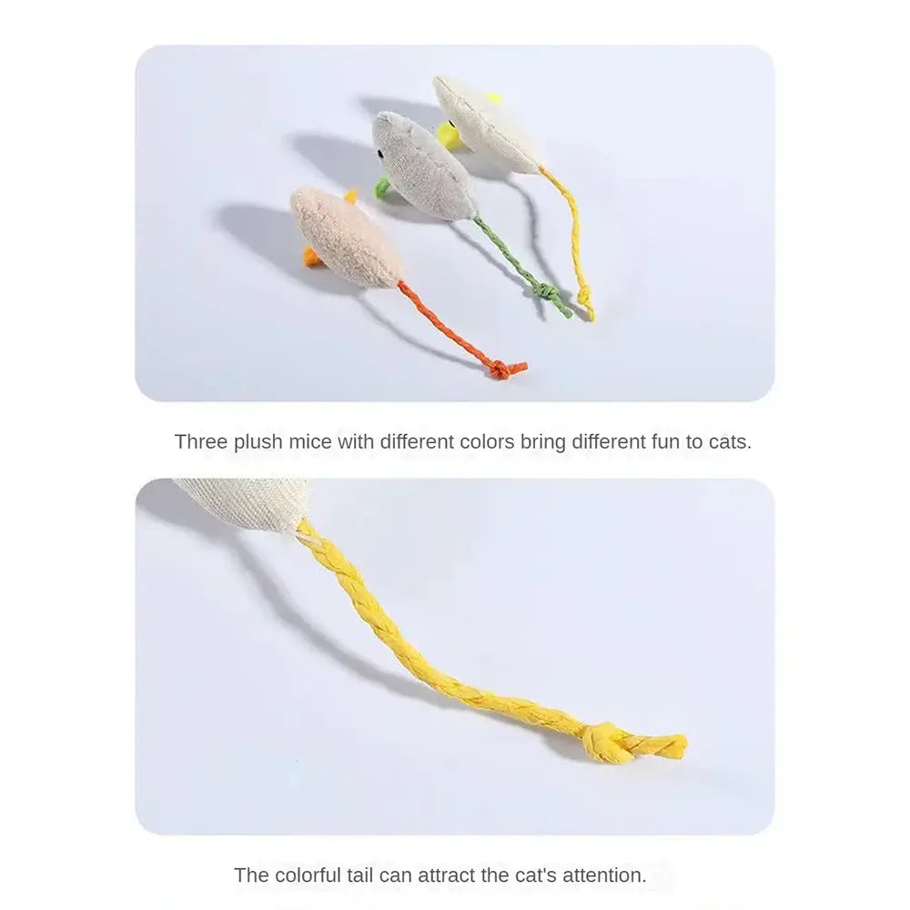 Pet Toy Catnip Mice Cats Toys Fun Plush Mouse Cat Toy For Kitten Colorful Cute Plush Interactive False Mouse Cat Pet Accessories